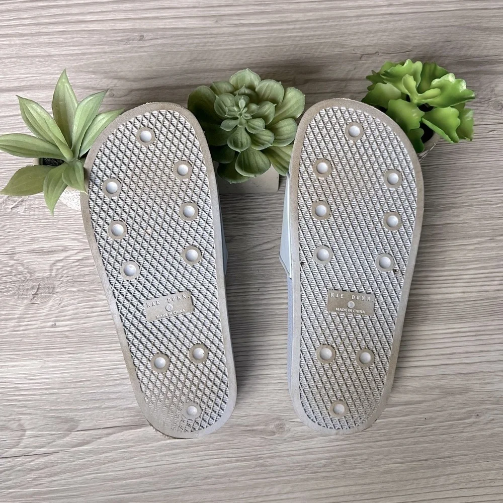 RAE DUNN inhale exhale slide sandals size 7